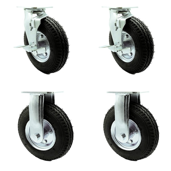 Metro 461MBQ8AIR MBQ-8AIR Replacement Caster Set with Brakes, 4PK